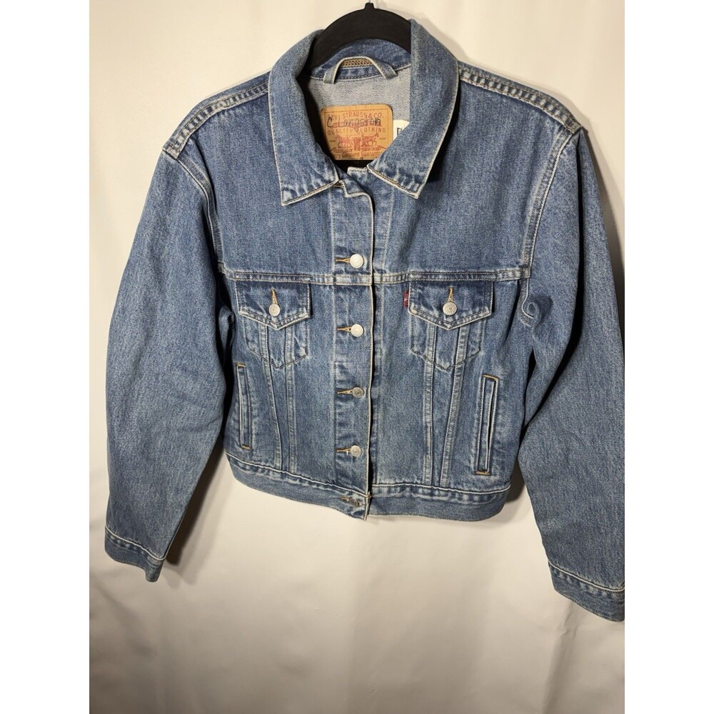 Levis Denim Trucker Jacket Womens Medium Wash Blue Cotton 77741 Type 3 Vintage